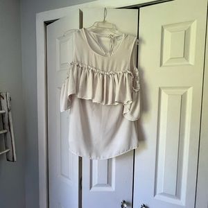 Cold shoulder ruffle top